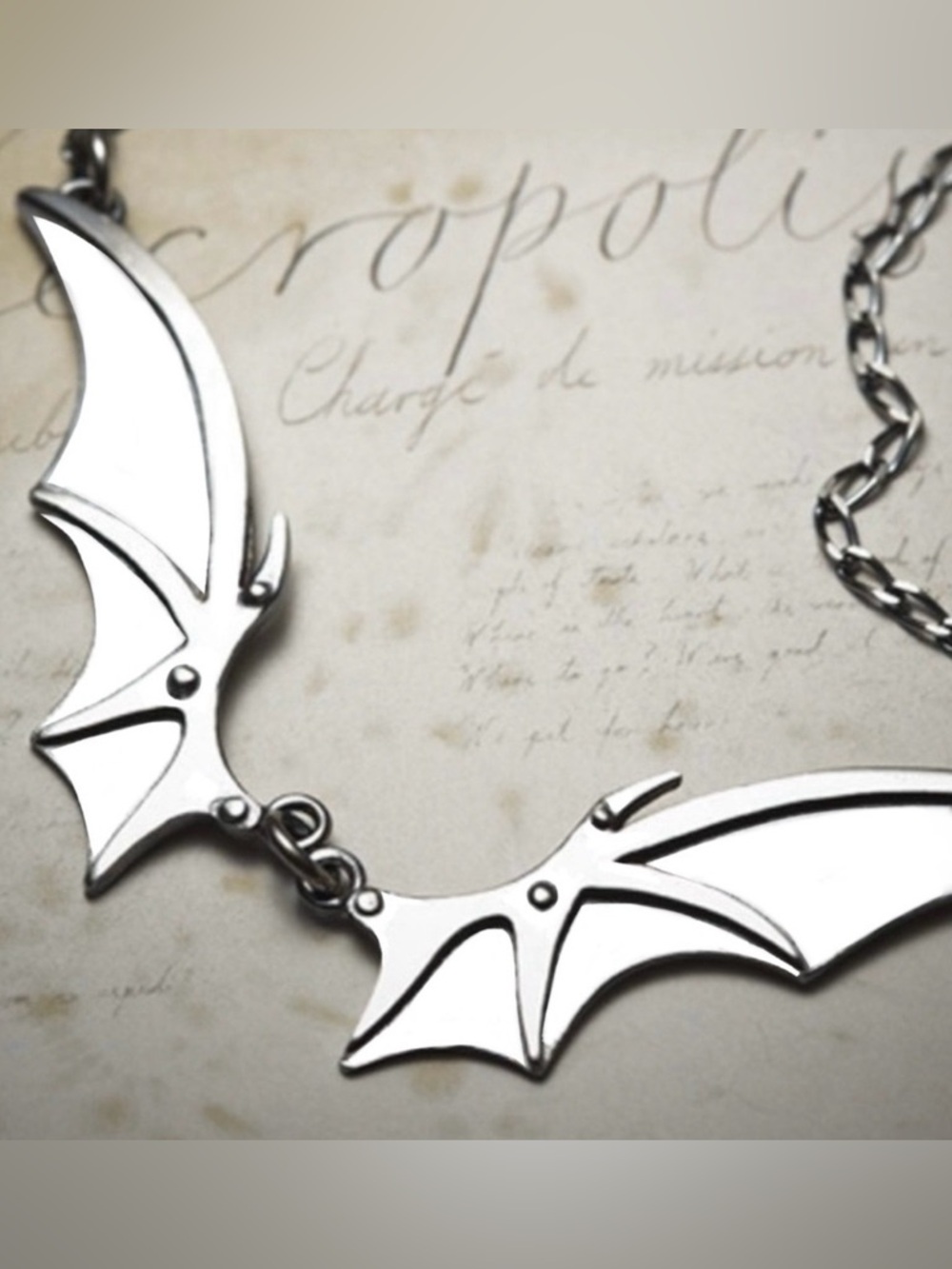 “Steampunk Bat Wings” Industrial Mechanical Flittermouse Breastplate Necklace